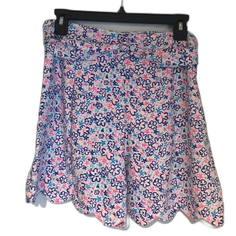 NWT Lilly Pulitzer Casia Scalloped Hem Shorts Size 8 Multi-Colored Floral